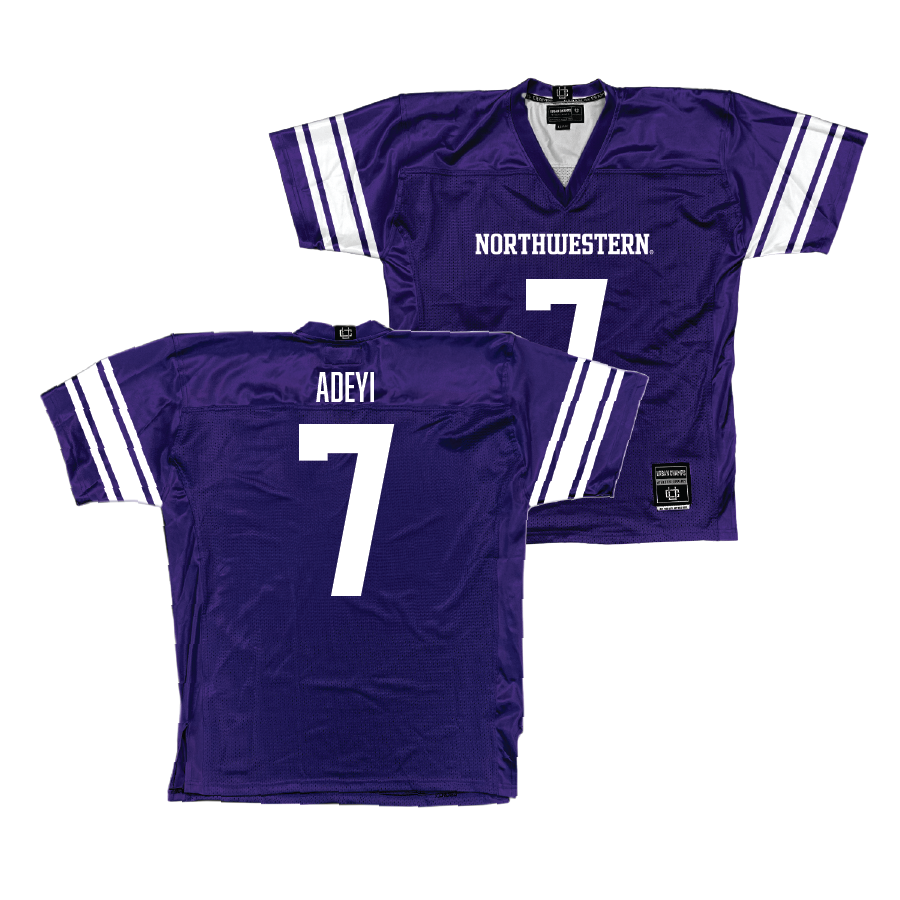 Purple Northwestern Football Jersey - Ore Adeyi