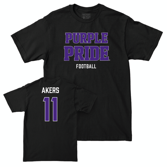 Northwestern Football Black Purple Pride Tee - Luke Akers | #11