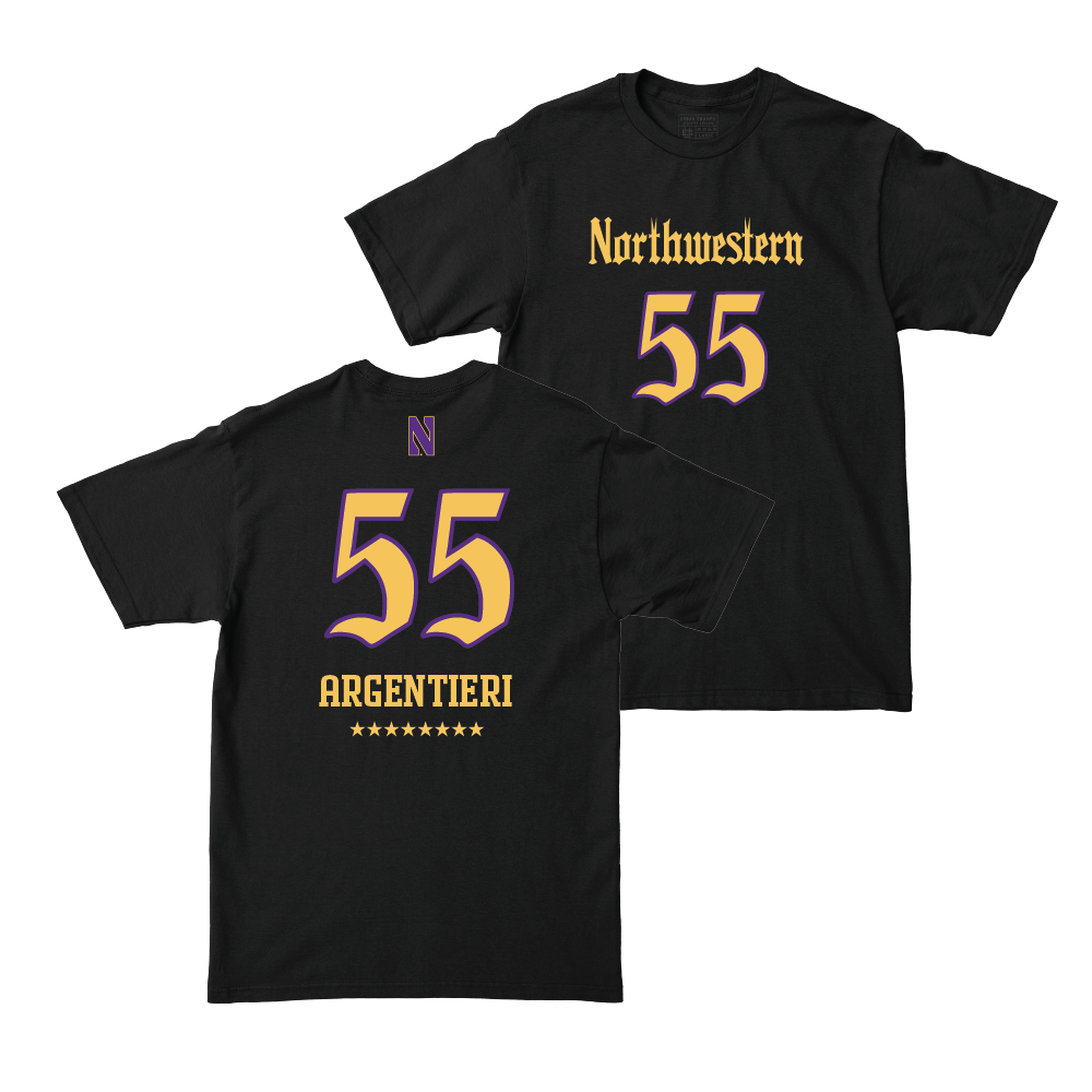 Northwestern Women's Lacrosse Black Shirsey Tee - Francesca Argentieri #55