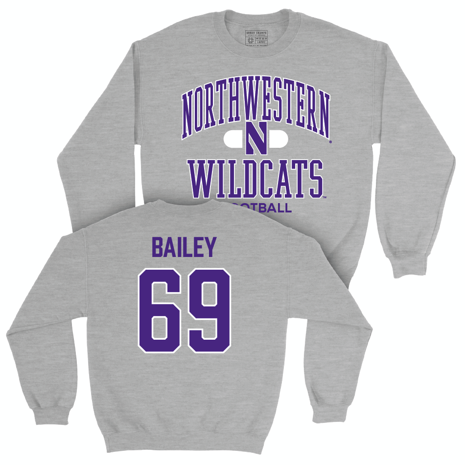 Northwestern Football Sport Grey Classic Crew  - Jack Bailey