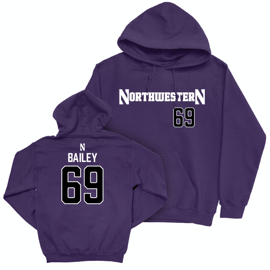 Northwestern Football Purple Sideline Hoodie  - Jack Bailey