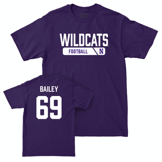 Northwestern Football Purple Staple Tee  - Jack Bailey