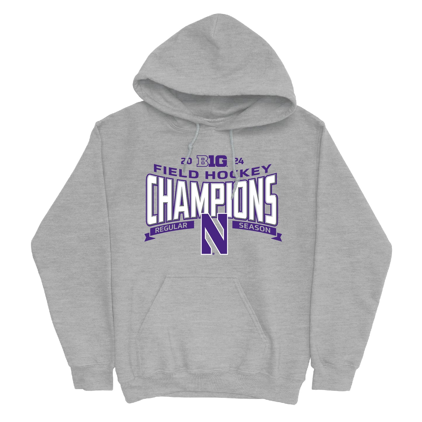 Northwestern Field Hockey 2024 Regular Season Champions Sport Grey Hoodie by Retro Brand