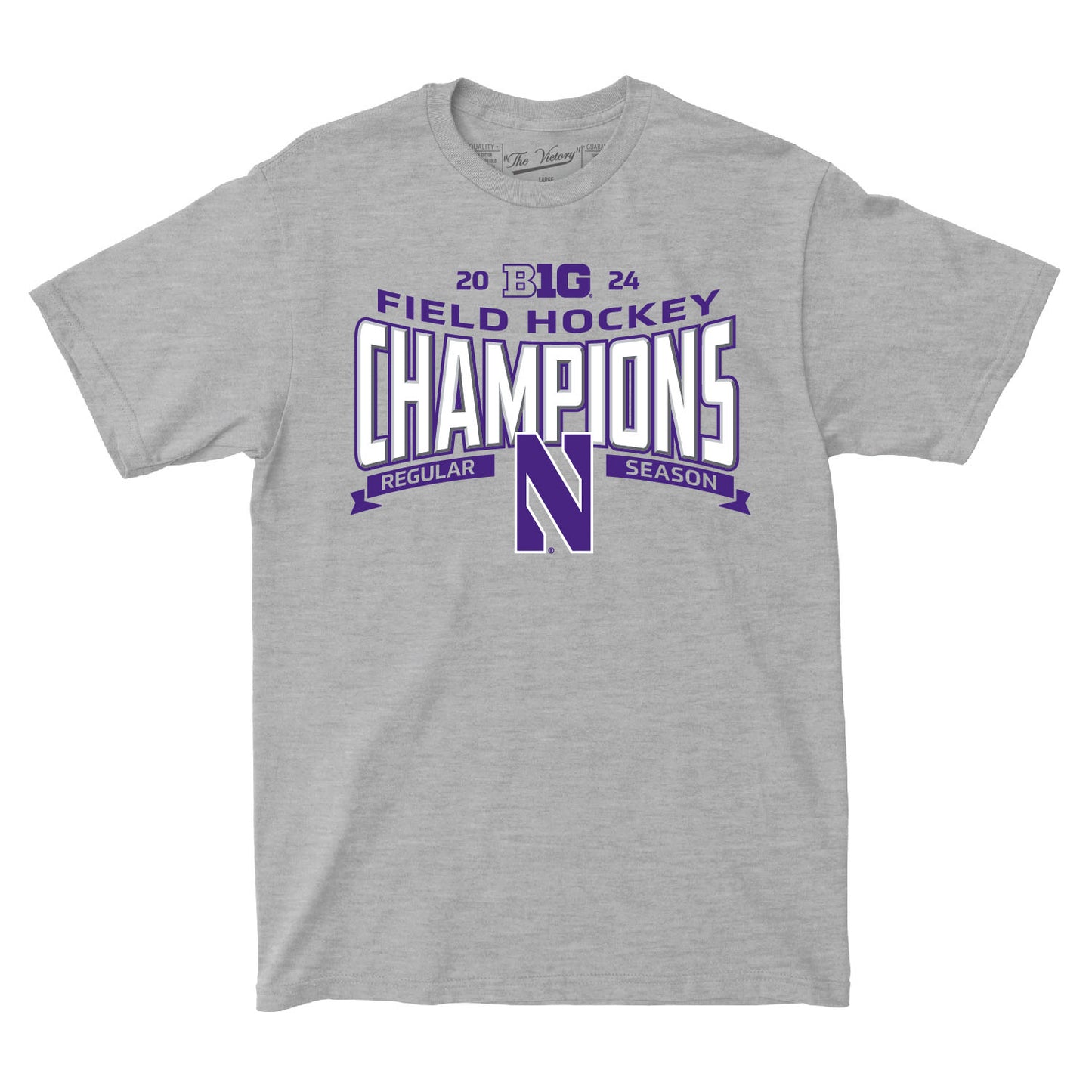 Northwestern Field Hockey 2024 Regular Season Champions Sport Grey Tee by Retro Brand