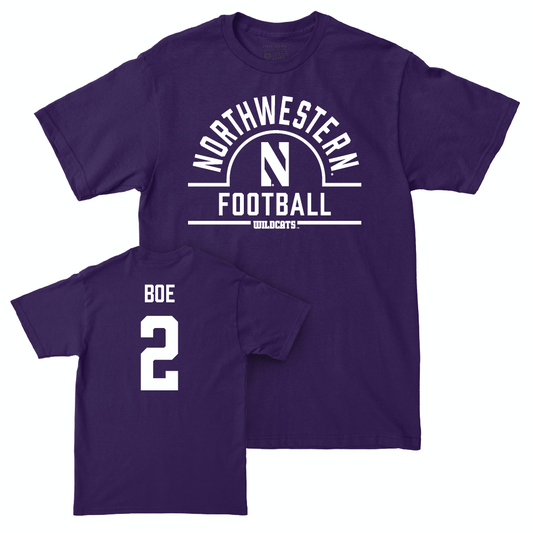 Northwestern Football Purple Arch Tee  - Ryan Boe