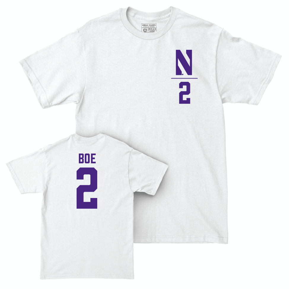 Northwestern Football White Logo Comfort Colors Tee  - Ryan Boe