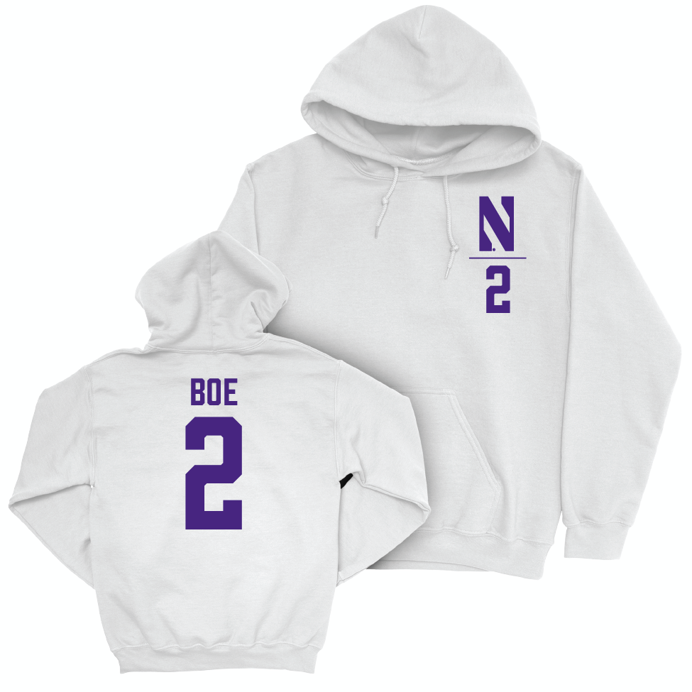 Northwestern Football White Logo Hoodie  - Ryan Boe