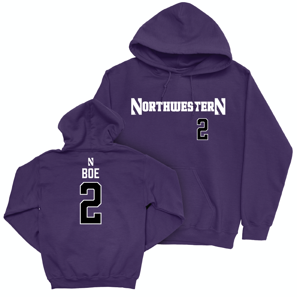 Northwestern Football Purple Sideline Hoodie  - Ryan Boe