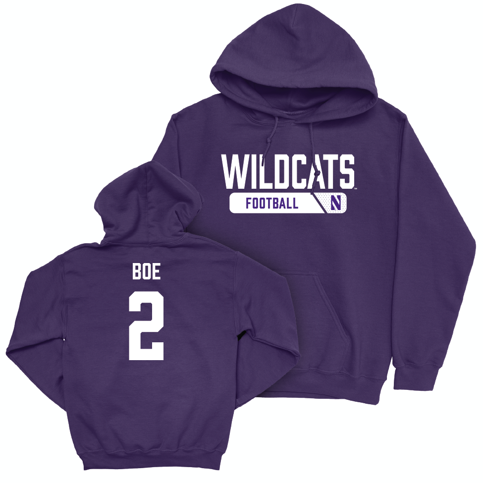 Northwestern Football Purple Staple Hoodie  - Ryan Boe