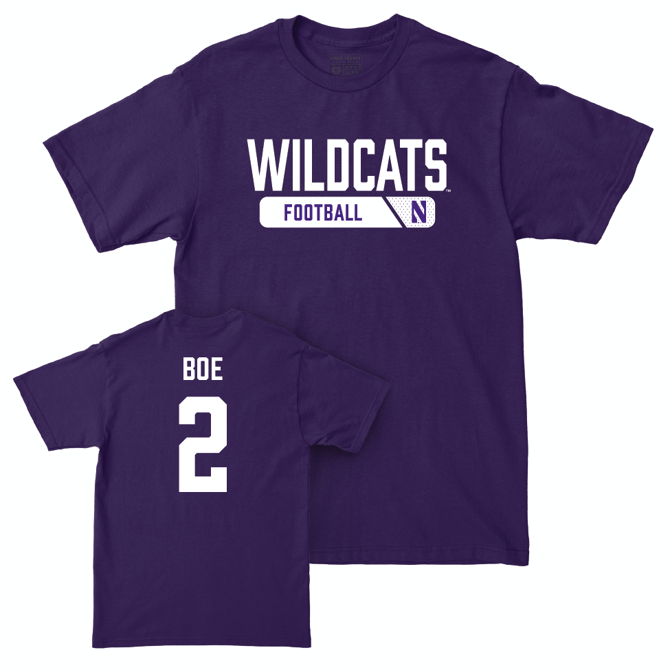 Northwestern Football Purple Staple Tee  - Ryan Boe