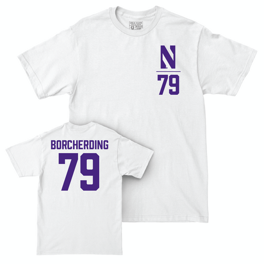 Northwestern Football White Logo Comfort Colors Tee  - Jace Borcherding