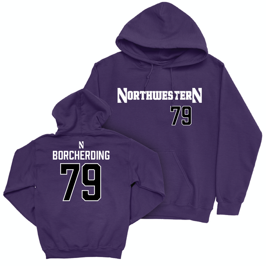 Northwestern Football Purple Sideline Hoodie  - Jace Borcherding