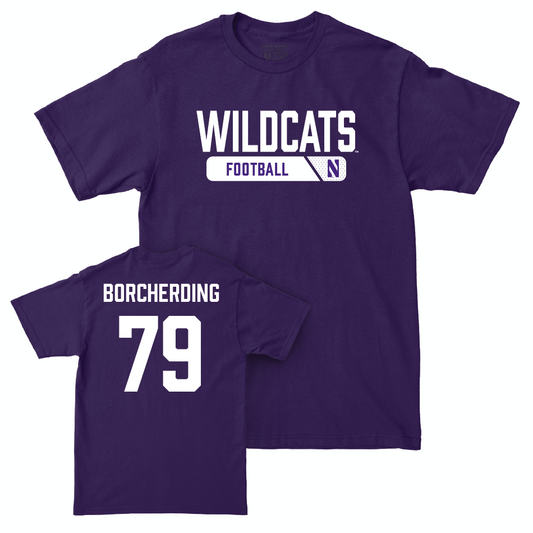 Northwestern Football Purple Staple Tee  - Jace Borcherding