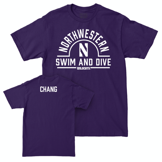 Northwestern Men's Swim & Dive Purple Arch Tee  - Claudia Chang