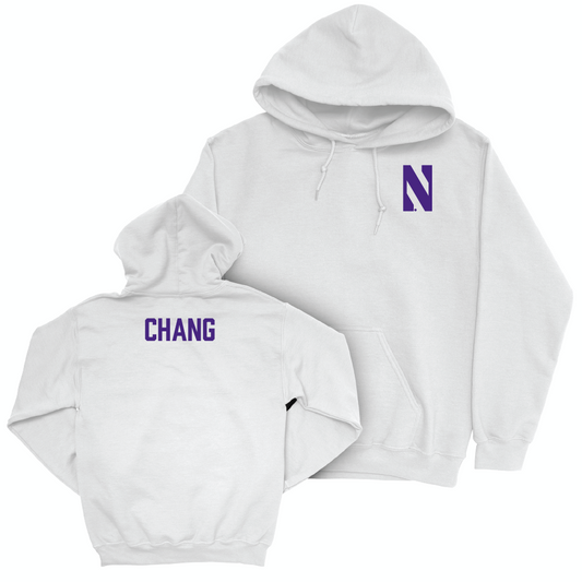 Northwestern Men's Swim & Dive White Logo Hoodie  - Claudia Chang