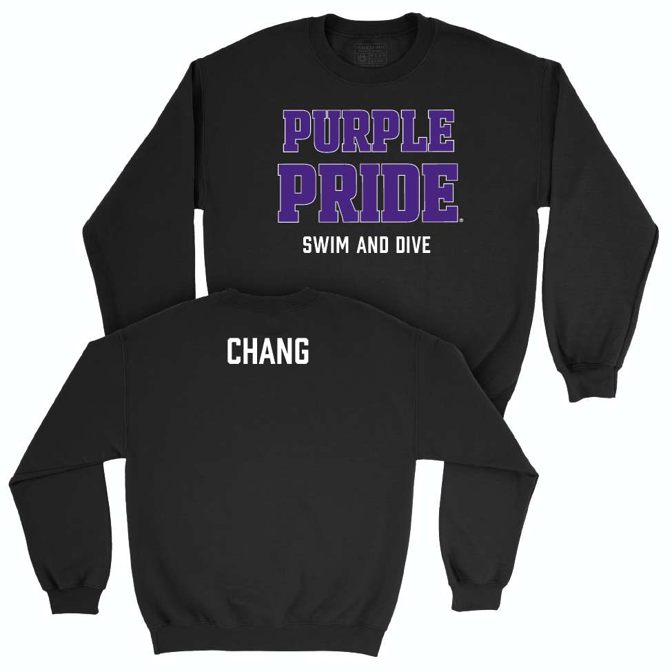 Northwestern Men's Swim & Dive Black Purple Pride Crew  - Claudia Chang