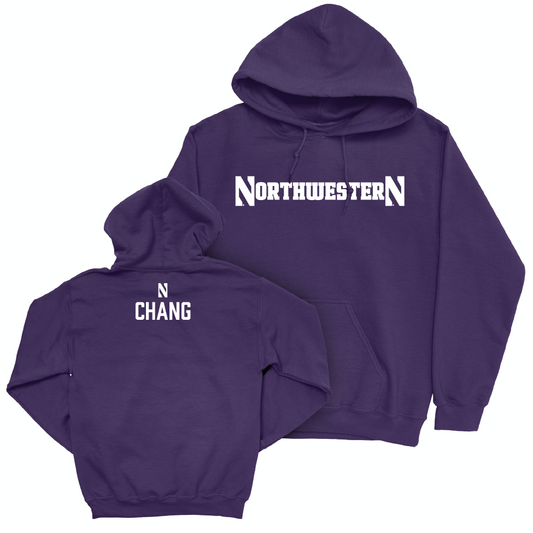 Northwestern Men's Swim & Dive Purple Sideline Hoodie  - Claudia Chang