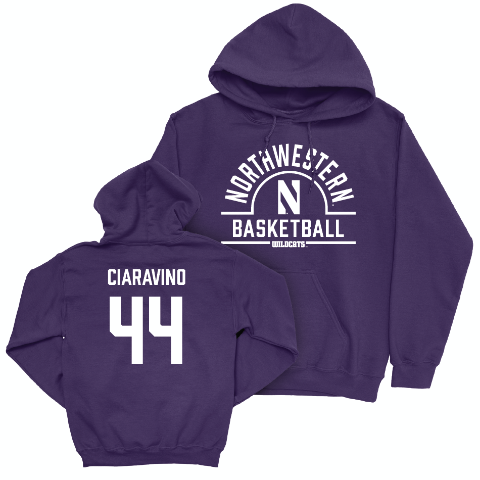 Northwestern Men's Basketball Purple Arch Hoodie  - Angelo Ciaravino