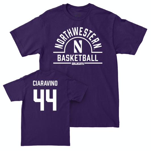 Northwestern Men's Basketball Purple Arch Tee  - Angelo Ciaravino