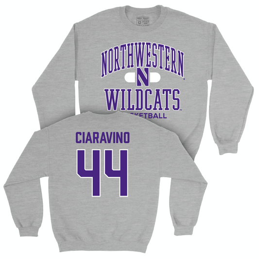 Northwestern Men's Basketball Sport Grey Classic Crew  - Angelo Ciaravino