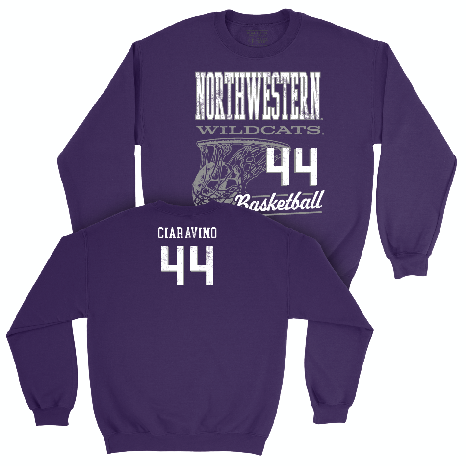 Northwestern Men's Basketball Purple Hoops Crew  - Angelo Ciaravino