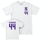 Northwestern Men's Basketball White Logo Comfort Colors Tee  - Angelo Ciaravino