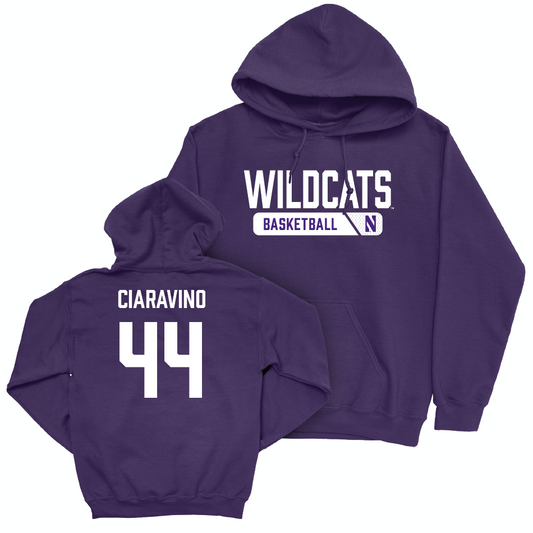 Northwestern Men's Basketball Purple Staple Hoodie  - Angelo Ciaravino