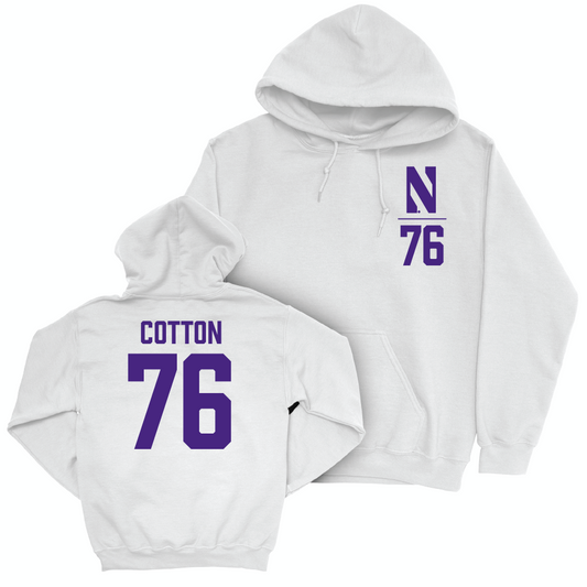 Northwestern Football White Logo Hoodie  - Idrys Cotton