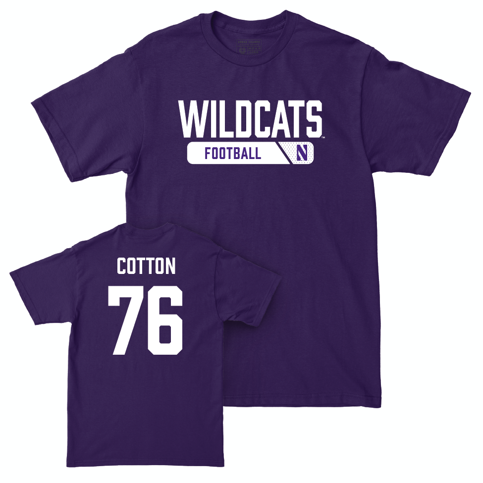 Northwestern Football Purple Staple Tee  - Idrys Cotton