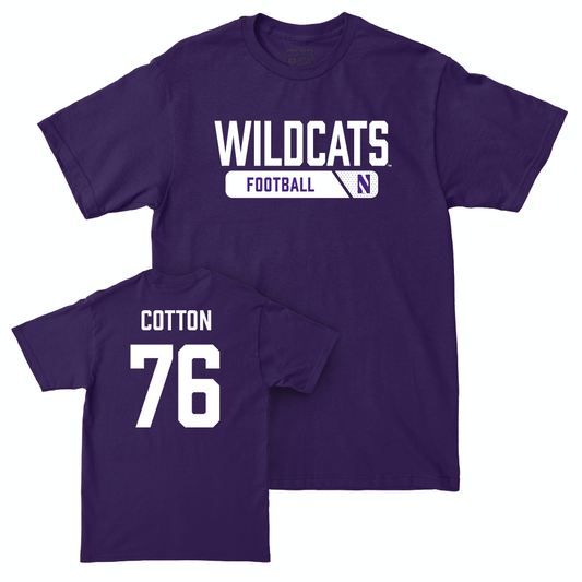 Northwestern Football Purple Staple Tee  - Idrys Cotton