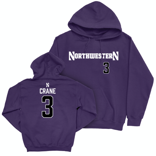 Northwestern Football Purple Sideline Hoodie  - Tate Crane