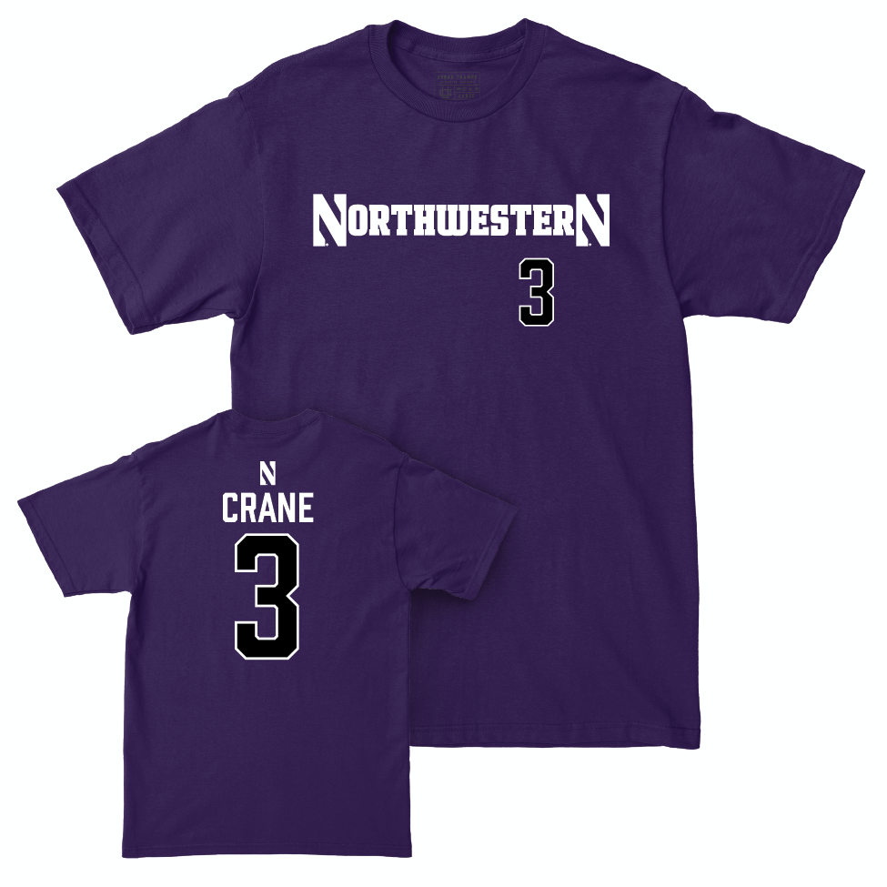 Northwestern Football Purple Sideline Tee  - Tate Crane