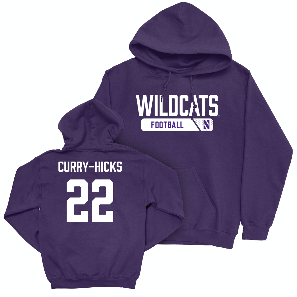 Northwestern Football Purple Staple Hoodie  - Terrion Curry-hicks