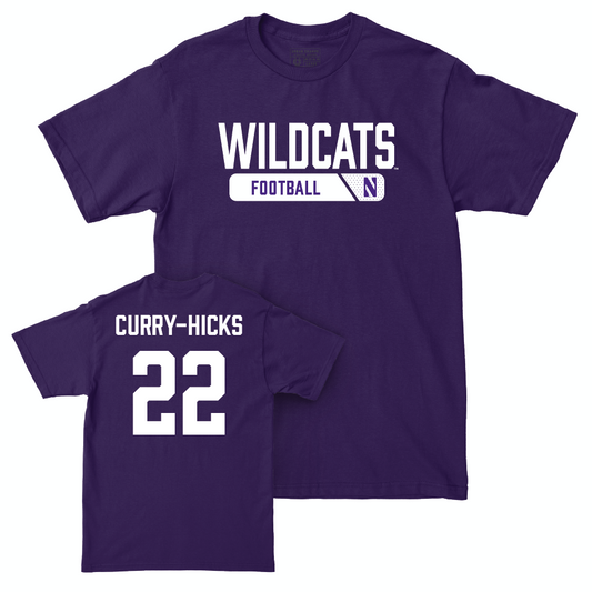 Northwestern Football Purple Staple Tee  - Terrion Curry-hicks