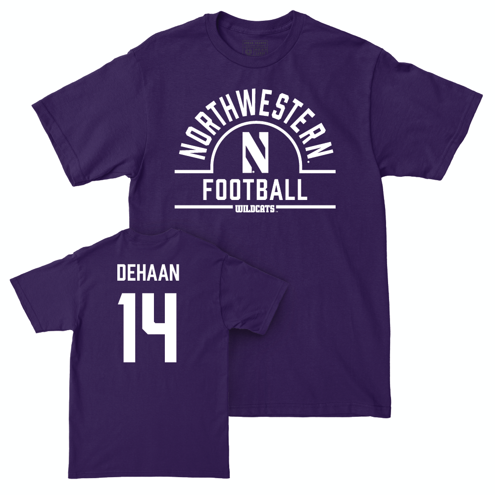 Northwestern Football Purple Arch Tee - Joe DeHaan | #14