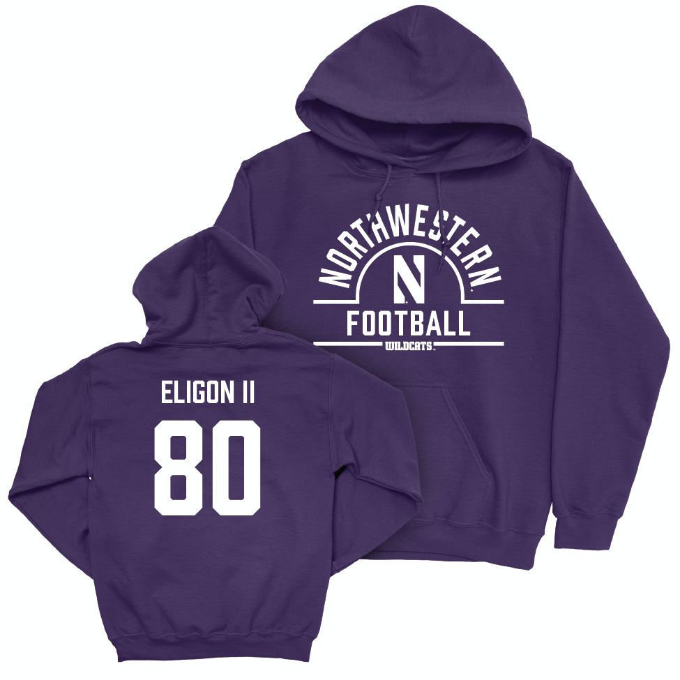 Northwestern Football Purple Arch Hoodie  - Hayden Eligon II