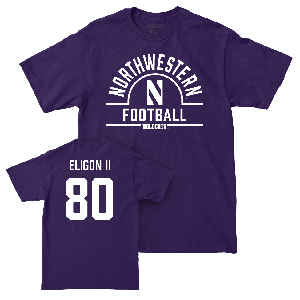 Northwestern Football Purple Arch Tee  - Hayden Eligon II