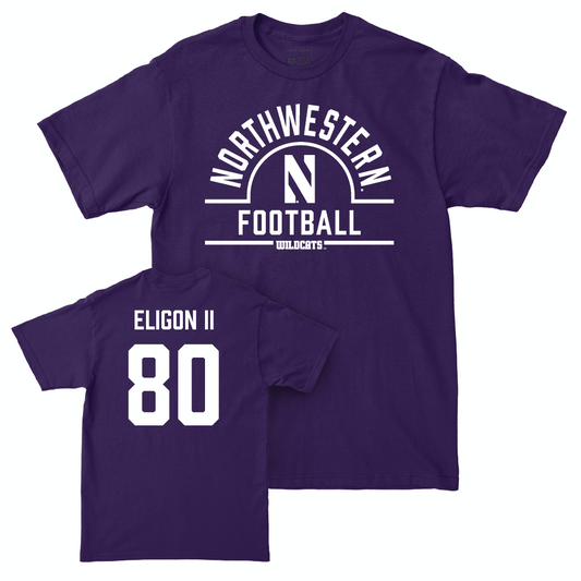 Northwestern Football Purple Arch Tee  - Hayden Eligon II