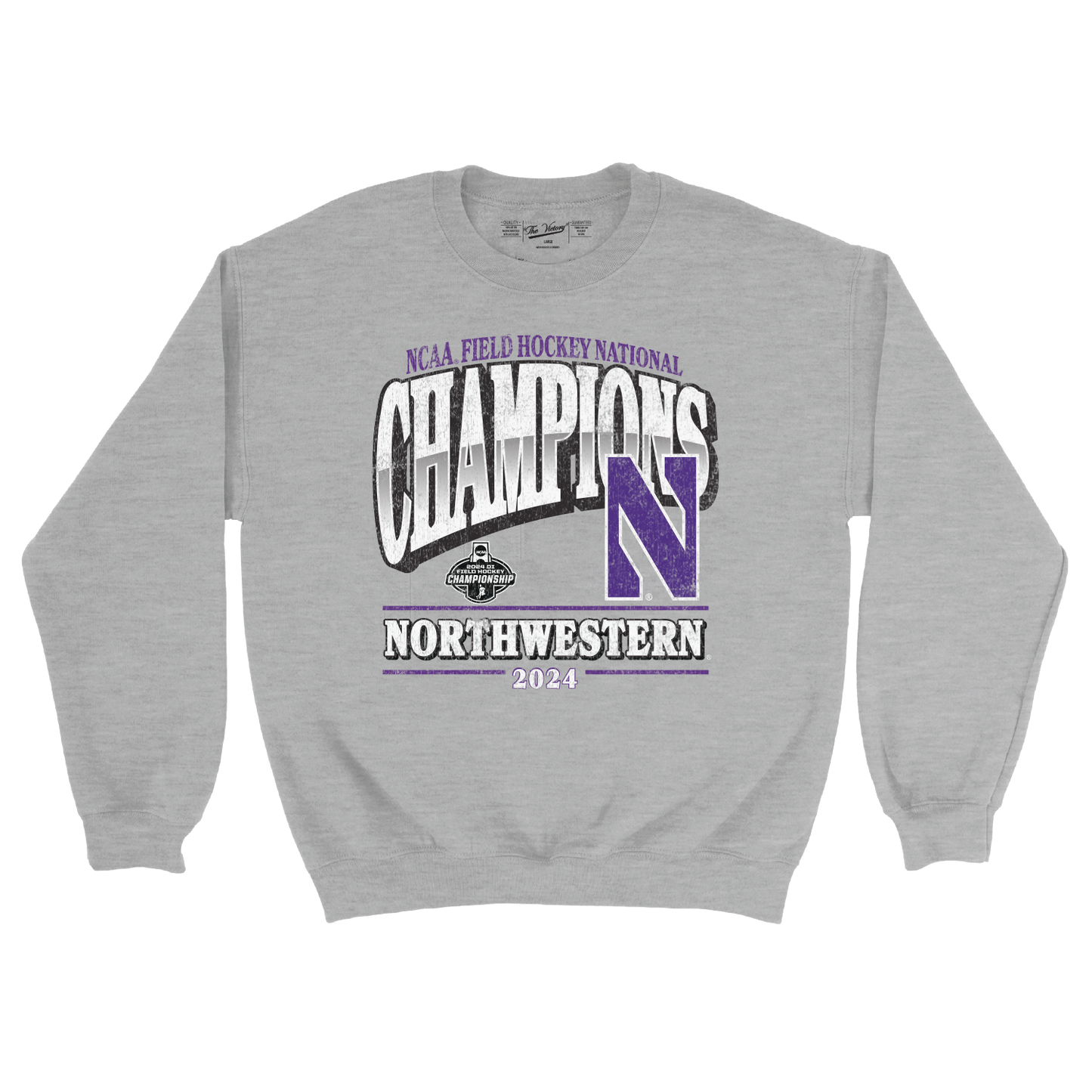 EXCLUSIVE: Northwestern Field Hockey 2024 National Champions Sport Grey Crew by Retro Brand