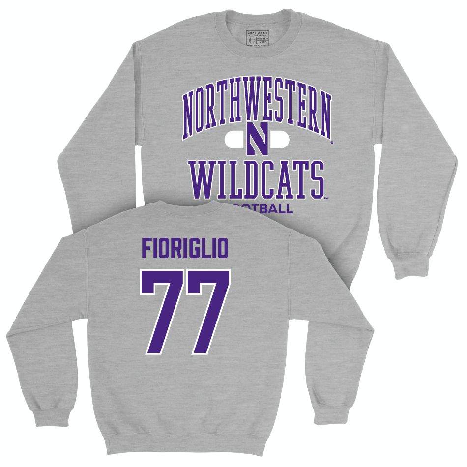 Northwestern Football Sport Grey Classic Crew  - Henry Fioriglio