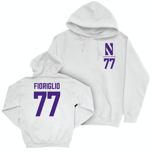 Northwestern Football White Logo Hoodie  - Henry Fioriglio