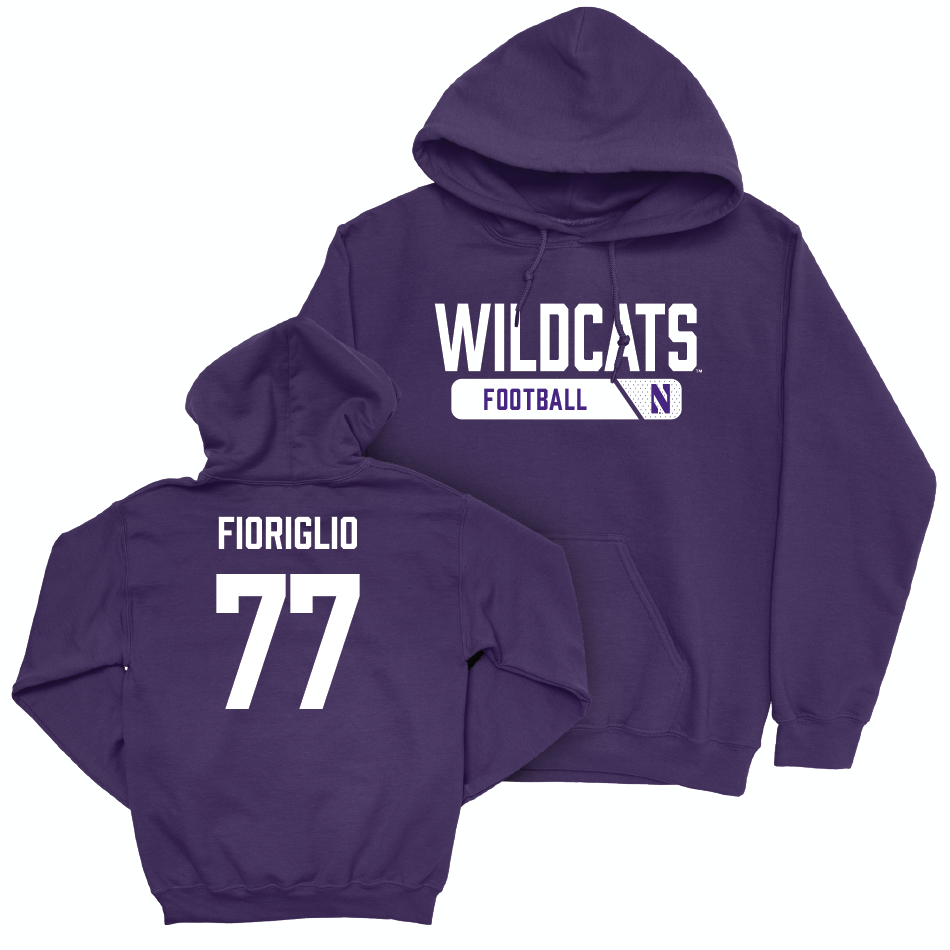 Northwestern Football Purple Staple Hoodie  - Henry Fioriglio