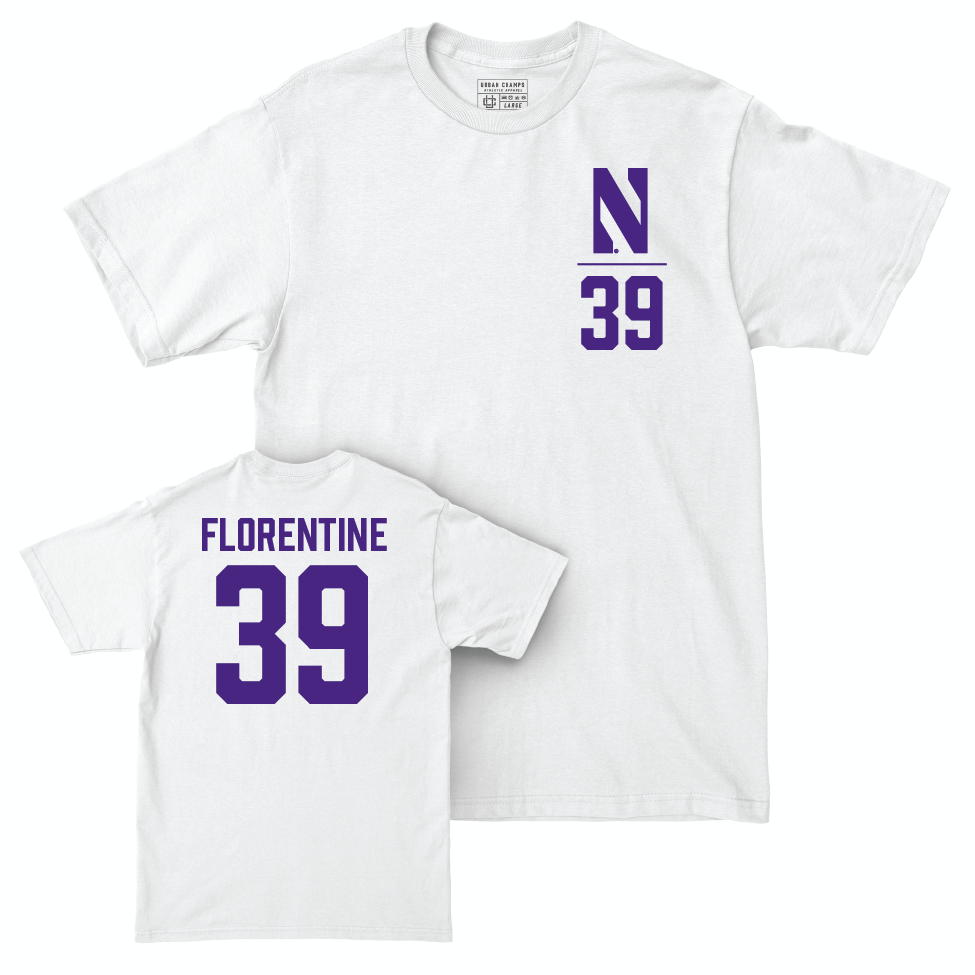 Northwestern Football White Logo Comfort Colors Tee  - Jack Florentine