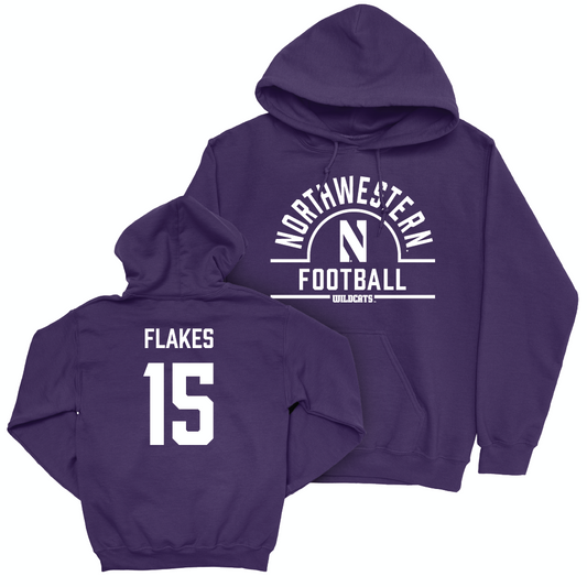 Northwestern Football Purple Arch Hoodie - Brendan Flakes | #15