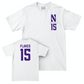 Northwestern Football White Logo Comfort Colors Tee - Brendan Flakes | #15