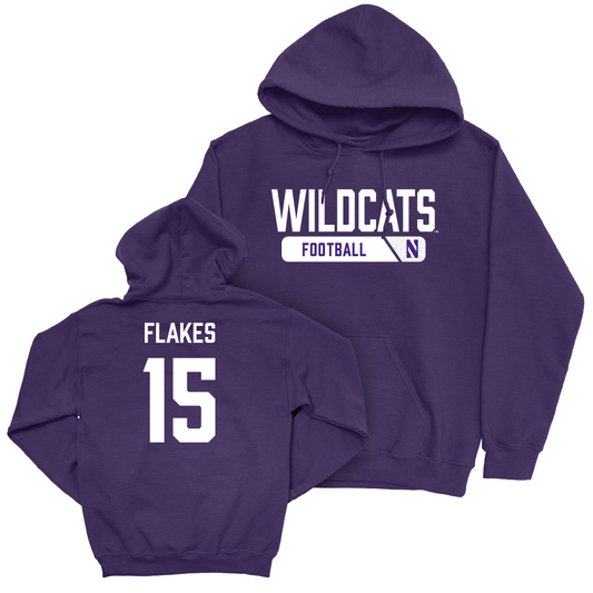 Northwestern Football Purple Staple Hoodie - Brendan Flakes | #15