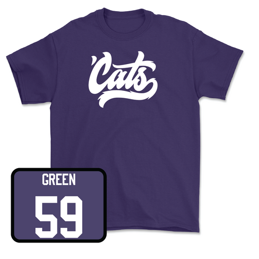 Purple Football 'Cats Tee - Mason Green