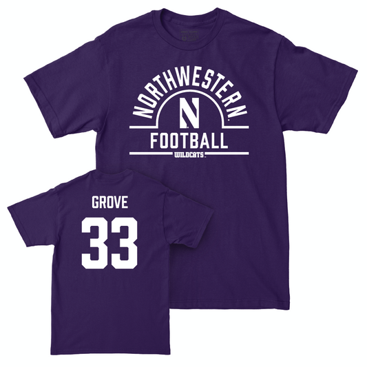 Northwestern Football Purple Arch Tee  - Carson Grove