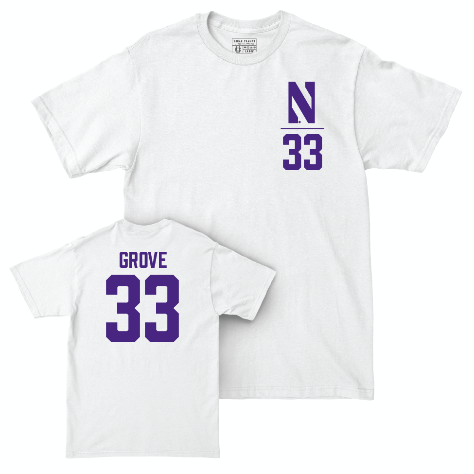 Northwestern Football White Logo Comfort Colors Tee  - Carson Grove