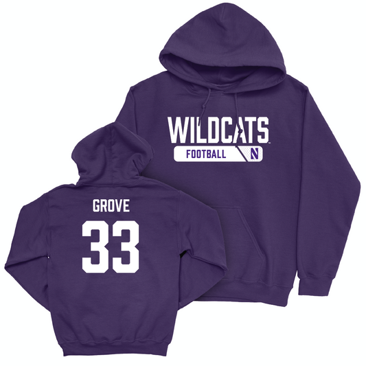 Northwestern Football Purple Staple Hoodie  - Carson Grove